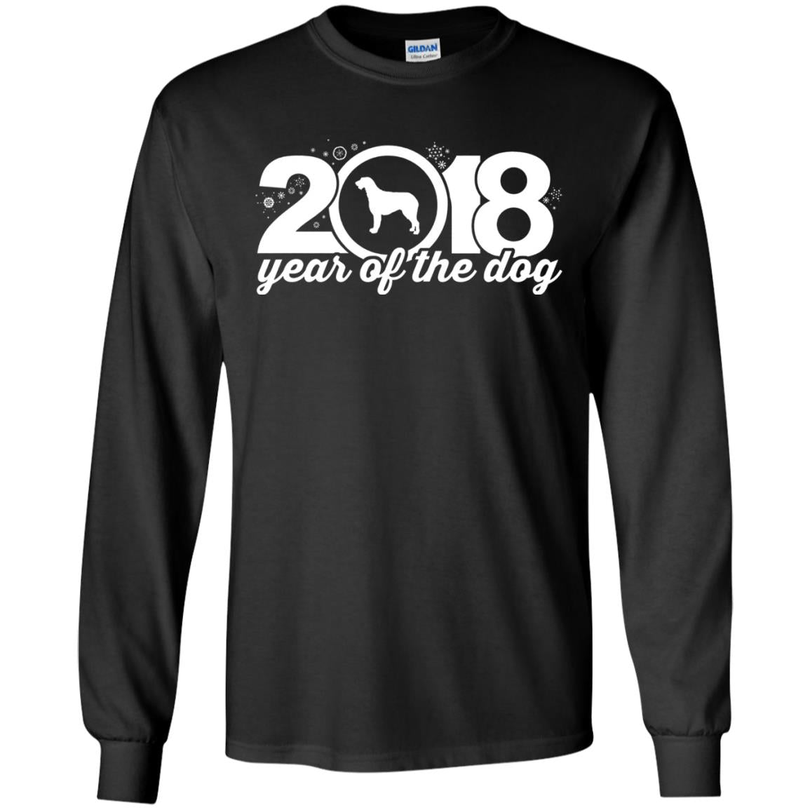 Irish Wolfhound Lover T-shirt 2018 Year Of The Dog New Year Black