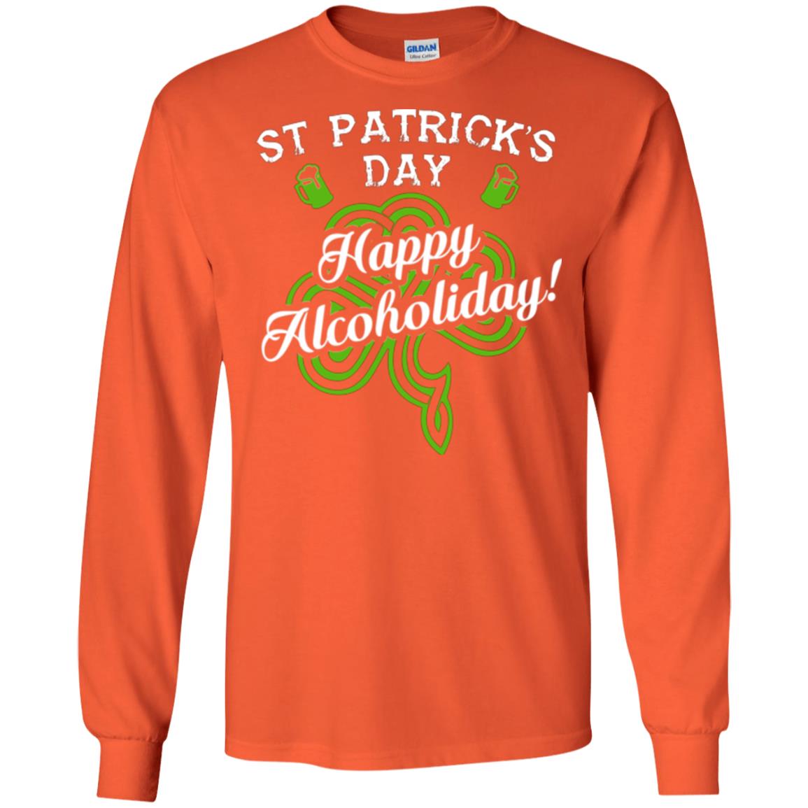 St. Patrick's Day T-shirt Happy Alcoholiday Orange
