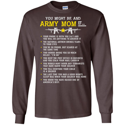 Veteran T-shirt You Might Be An Army Mom If Dark Chocolate