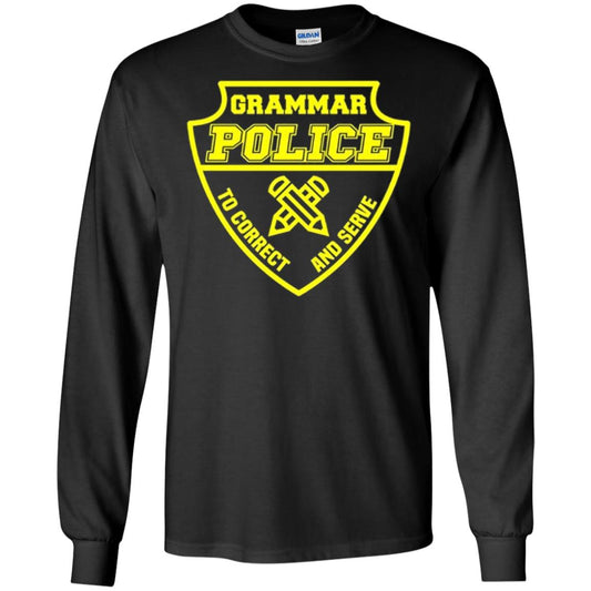 English Teachers Cops T-shirt Grammar Police To Correct And Serve Black