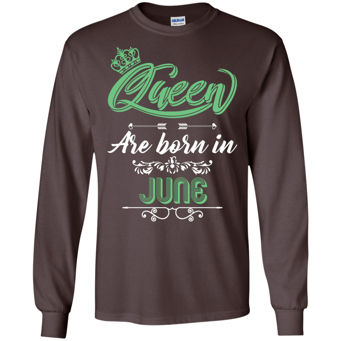 Brithday T-Shirt Queen Are Born In June Dark Chocolate
