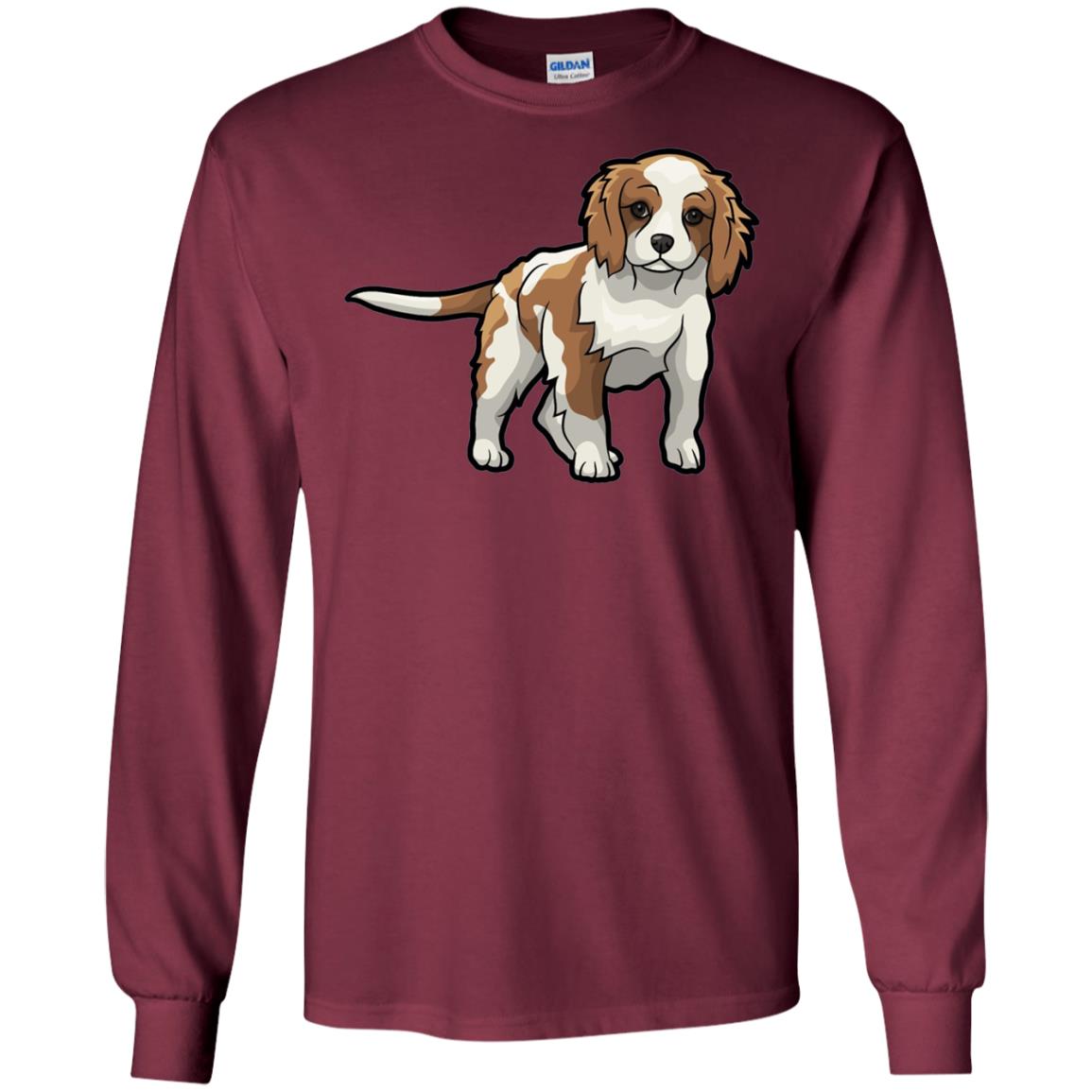 Cute Blenheim Cavalier King Charles Spaniel T-shirt Maroon