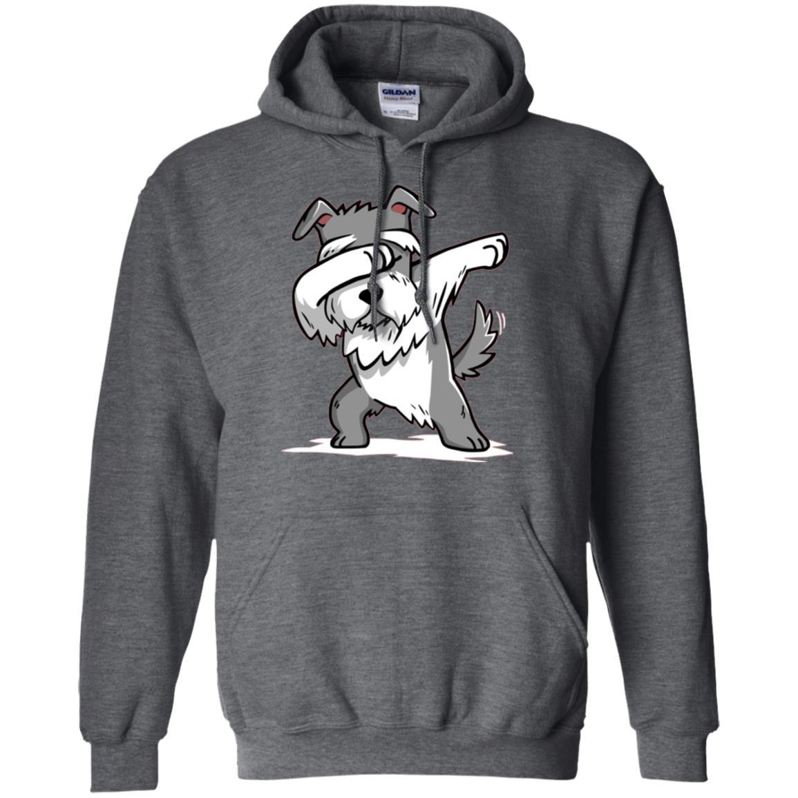 Dog Lover T-shirt Miniature Schnauzer Cute Dabbing Dark Heather