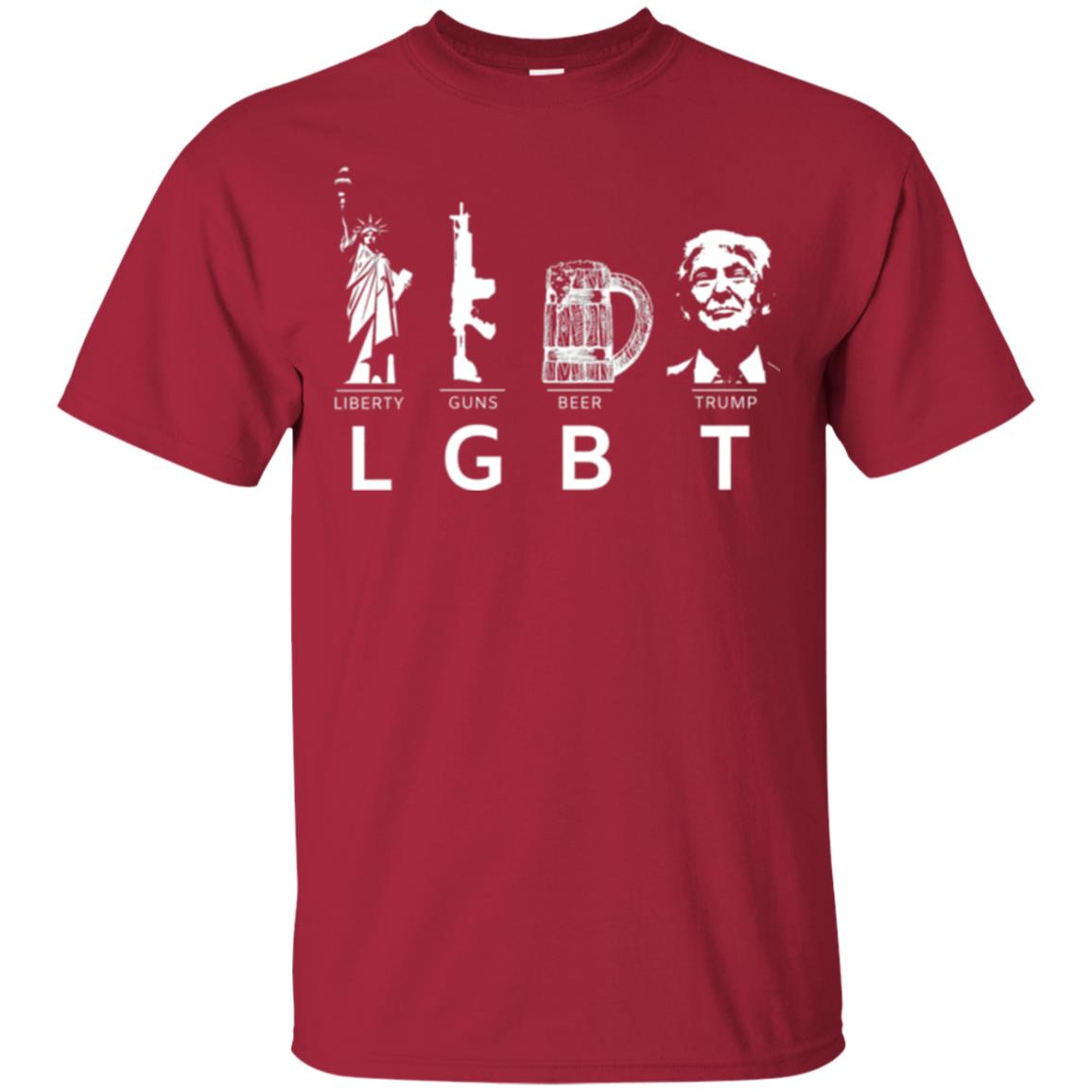 Lgbt T-shirt Liberty Guns Beer Trump Cardinal