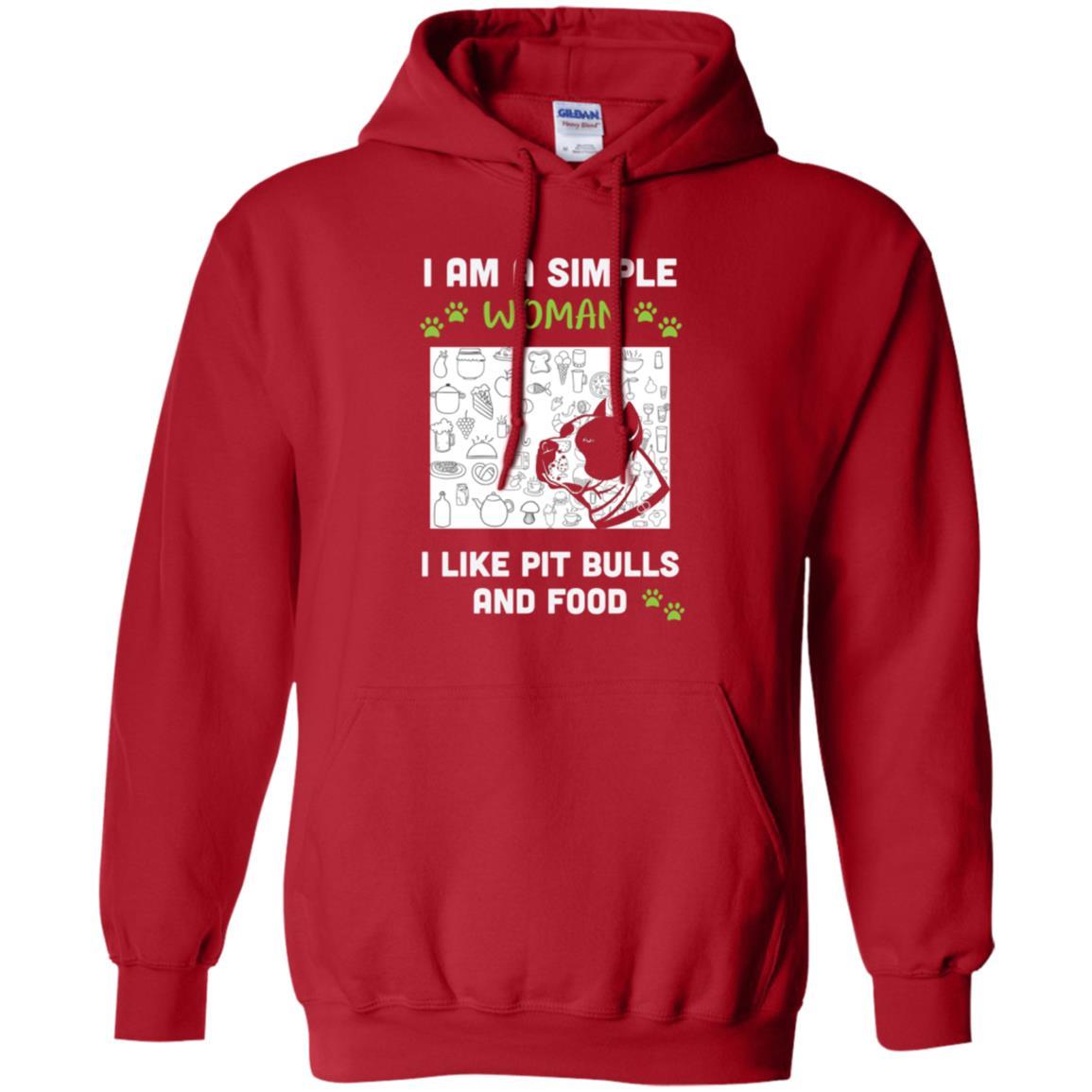 Pitbull Lover T-shirt I Am A Simple Woman I Like Pit Bulls Red