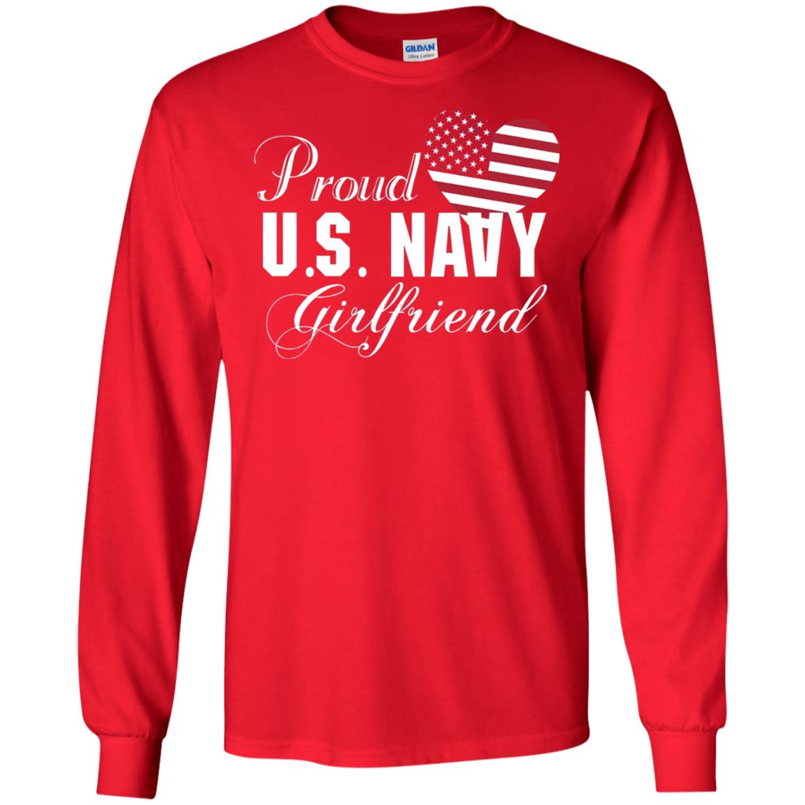 Pride U.s. Army Shirt Proud Navy Girlfriend Heart Red