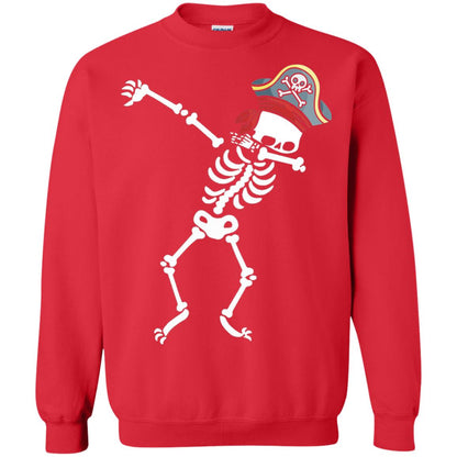 Dabbing Skeleton With Pirates Hat T-shirt Red