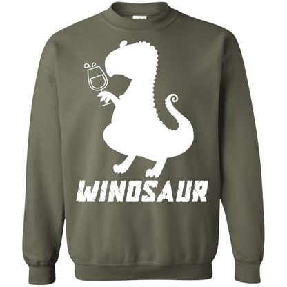 Drinking Party T-shirt Winosaur Wine Dinosaur Military Green