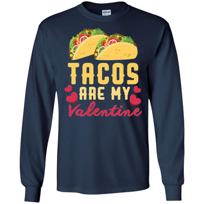 Funny Valentines Day Shirt Tacos Lovers Love Heart Gift Shirt Navy