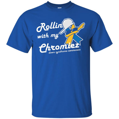 Rolling With My Ehromiez Down Syndrome Awareness T-shirt Royal