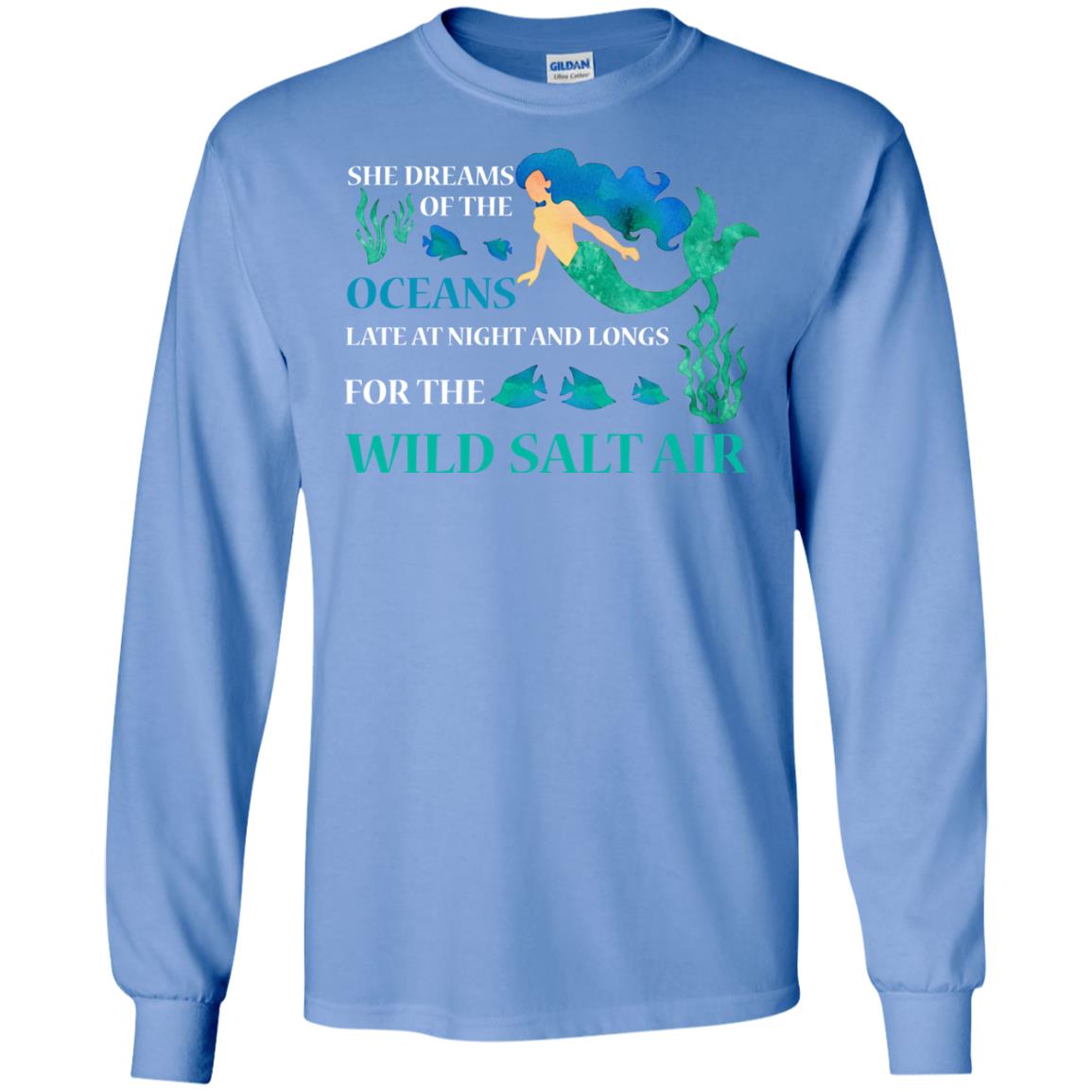 She Dreams Of The Oceans Mermaid T-shirt Carolina Blue