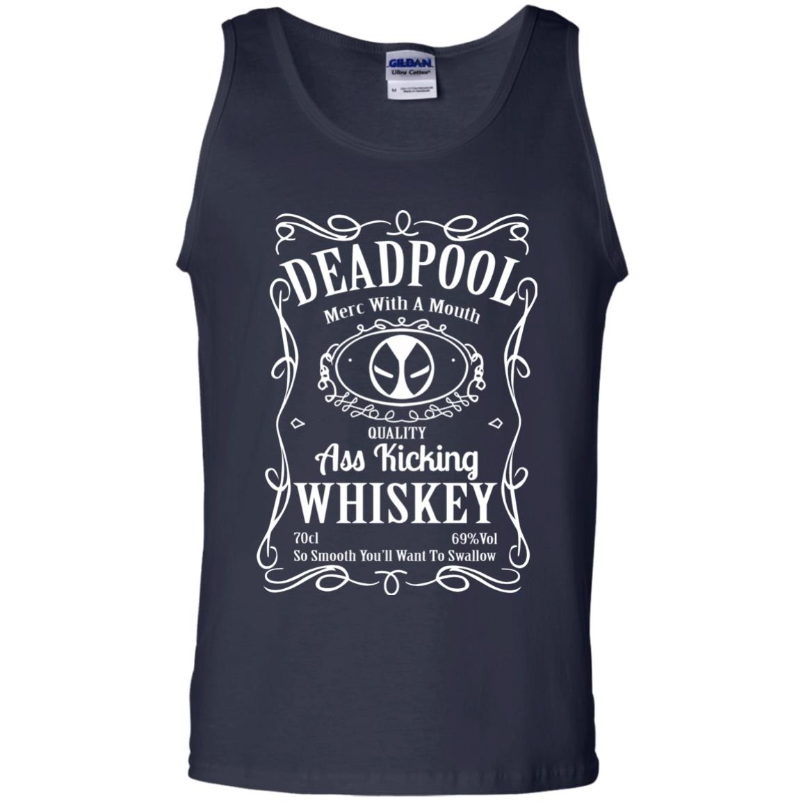 Deadpool Merc With A Mouth Quality Kiching Whiskey So Smooth You Will Want To Swallow Navy