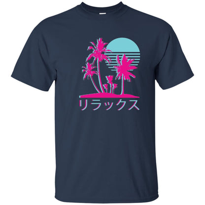Aesthetic Vaporwave Otaku Summer Shirt Navy