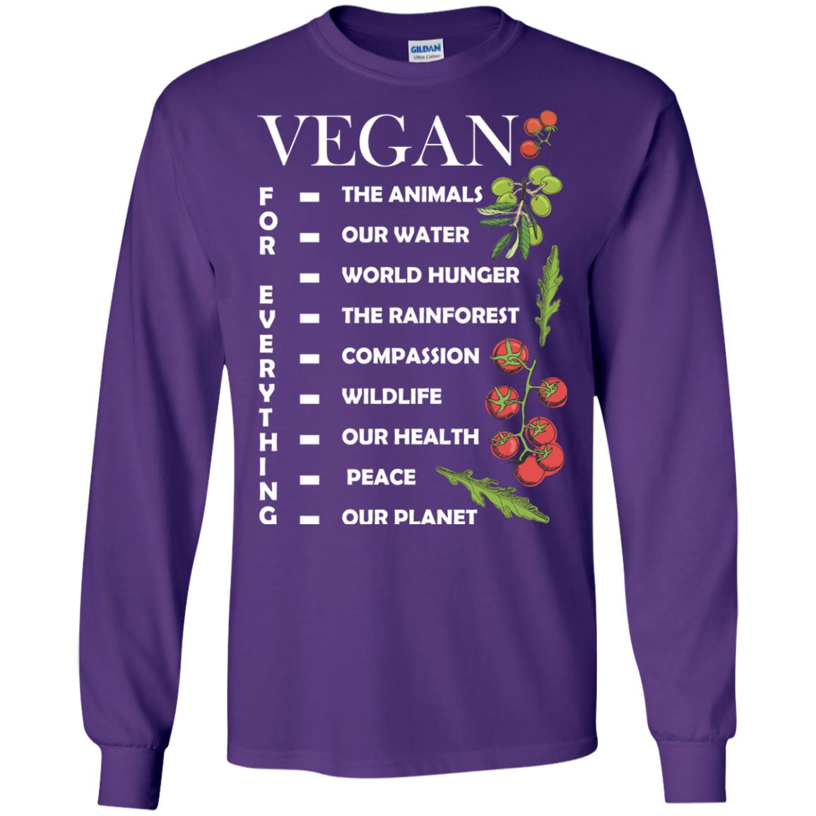 Vegetarian T-shirt Vegan For Everything Purple