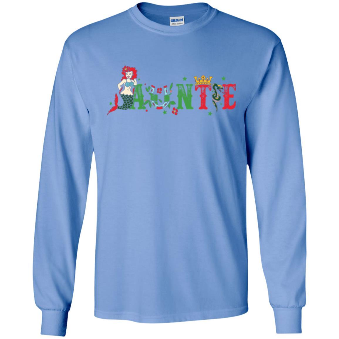 Aunt T-shirt Mermaid Auntie T-shirt Carolina Blue