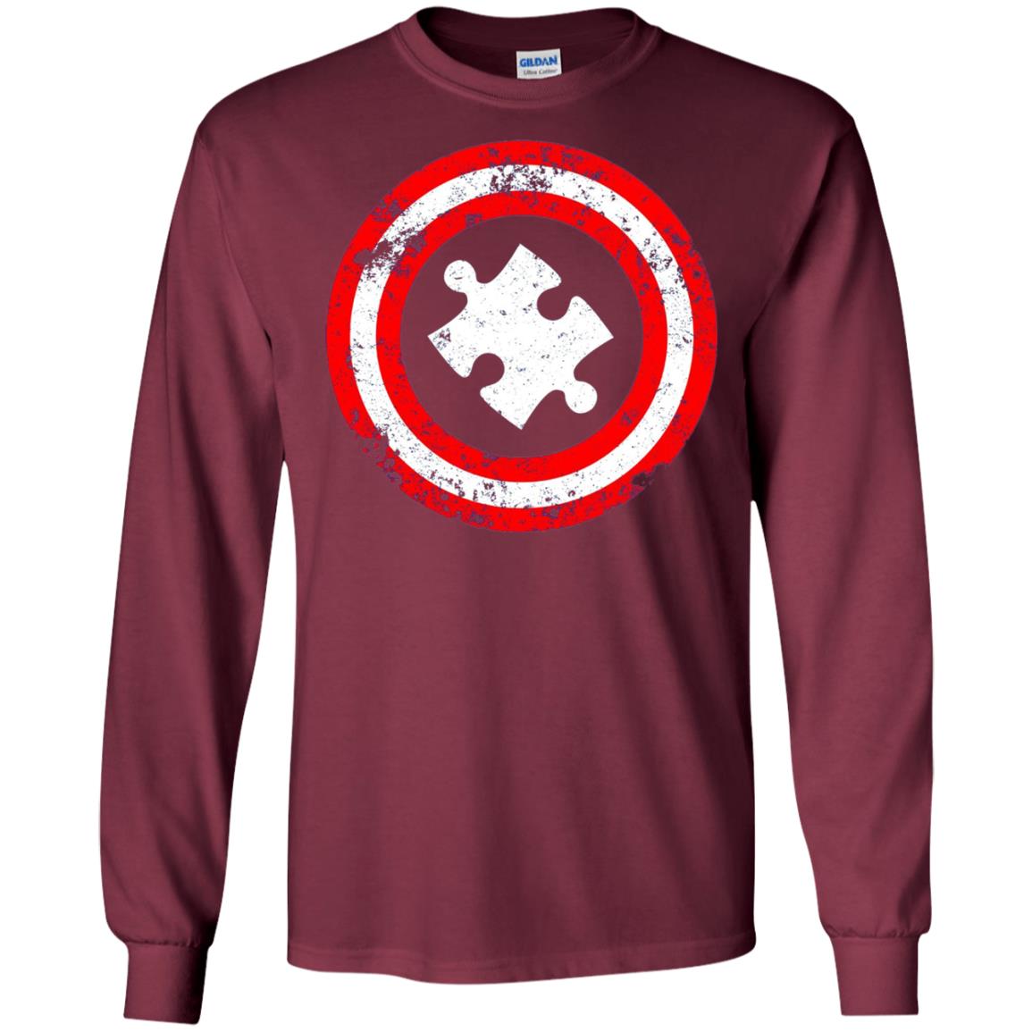 Captain Autism Superhero Autism Awareness Shirt Maroon