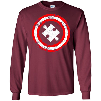 Captain Autism Superhero Autism Awareness Shirt Maroon