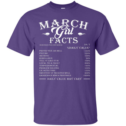 March Girl Facts Facts T-shirt Purple