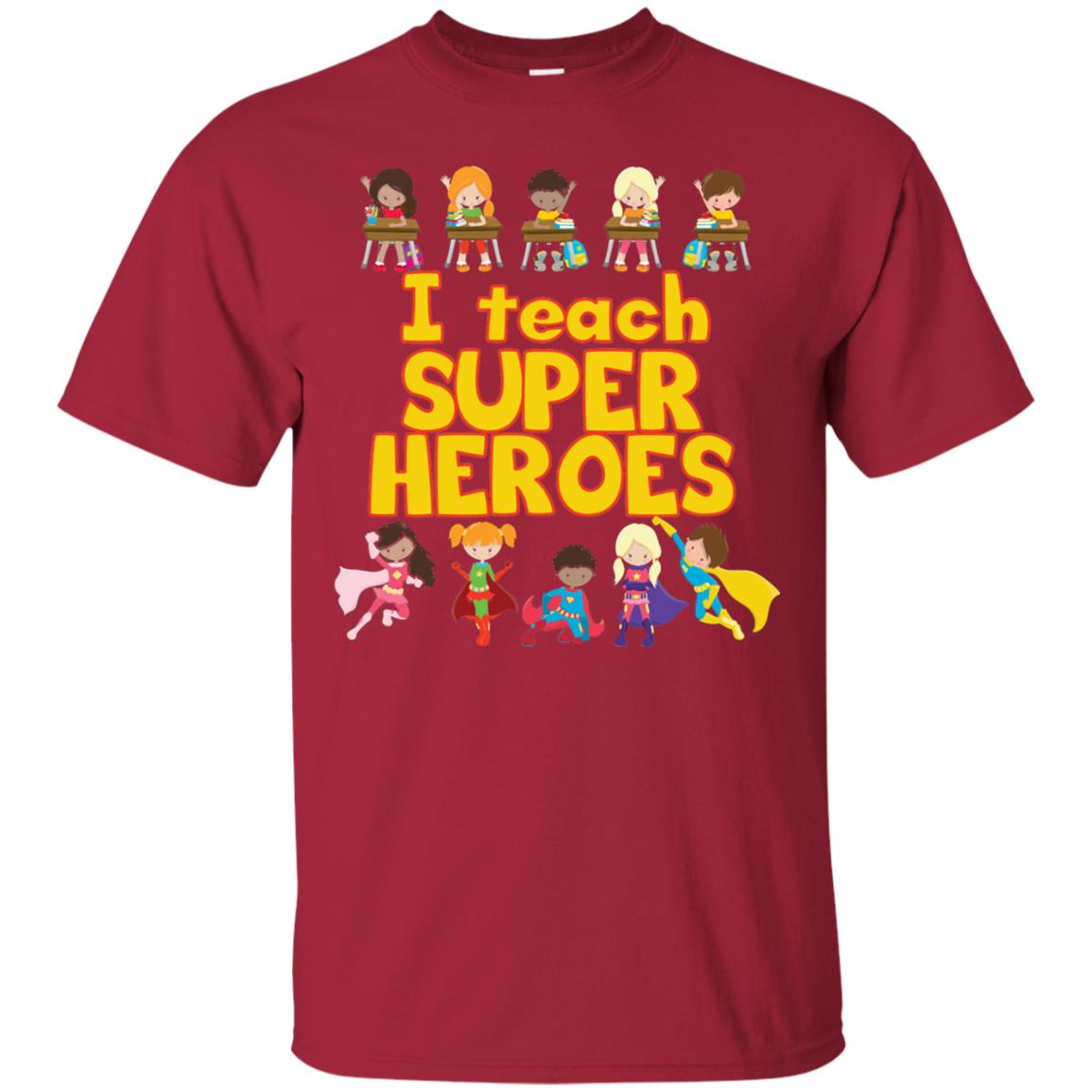 I Teach Super Heroes Comic Book Hero Teacher Tshirt Cardinal