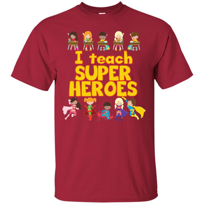 I Teach Super Heroes Comic Book Hero Teacher Tshirt Cardinal