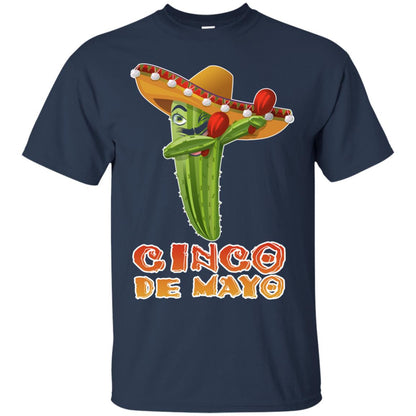 Dabbing Cinco De Mayo Cactus Shirt Navy