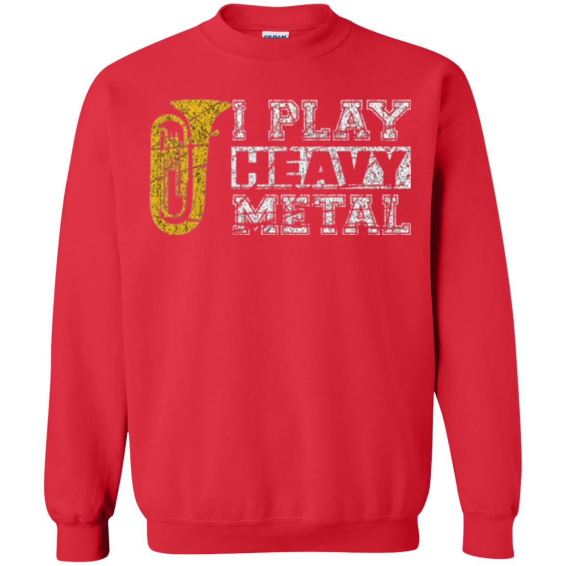 Funny Band Distressed T-shirt I Play Heavy Metal Red