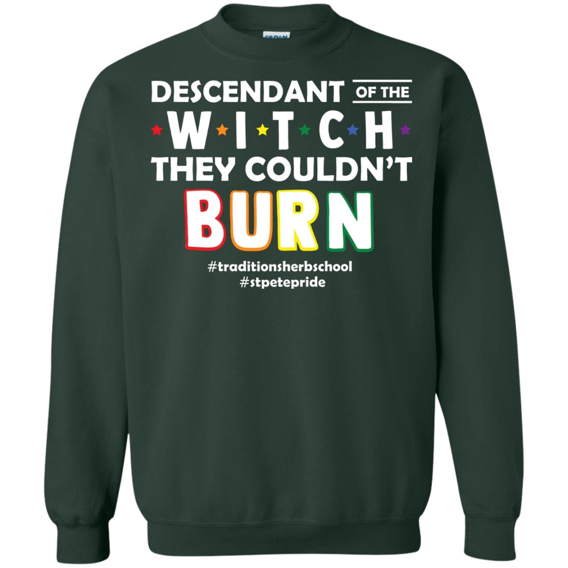 Descendant Of The Witch They Couldn_t Burn #traditionsherbschool #stpetepride Lgbt ShirtG180 Gildan Crewneck Pullover Sweatshirt 8 oz.
