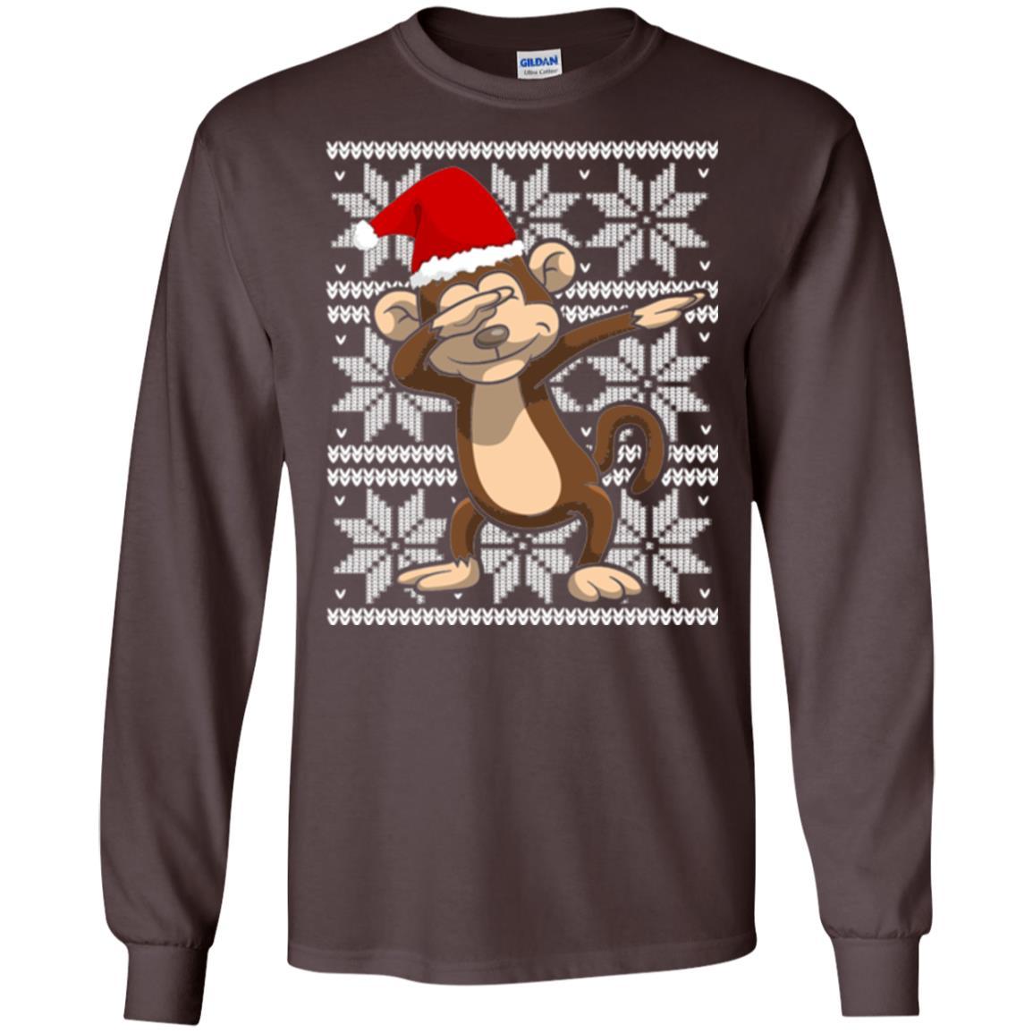 Christmas T-shirt Dabbing Monkey Dark Chocolate