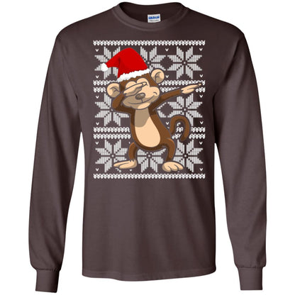 Christmas T-shirt Dabbing Monkey Dark Chocolate
