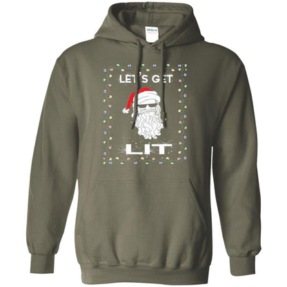 Christmas T-shirt Let_s Get Lit Military Green