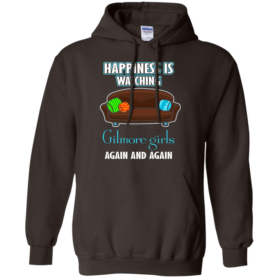 Happiness Is Watching Gilmore Girls Again And Again Shirt Dark Chocolate