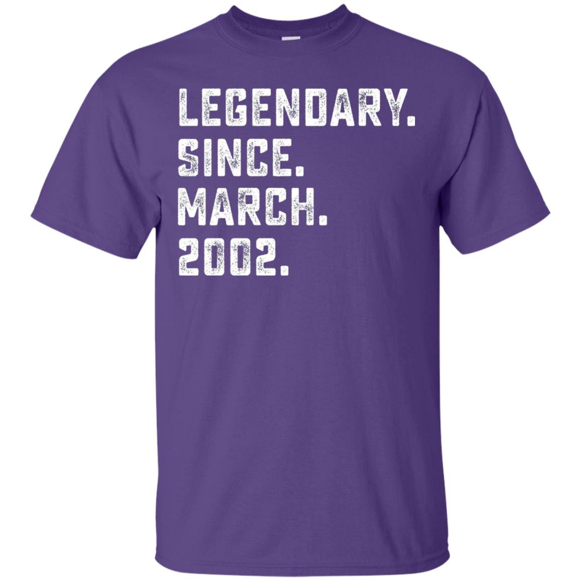Legendary Since March 2002 16th Years Old Birthday T-shirt Purple
