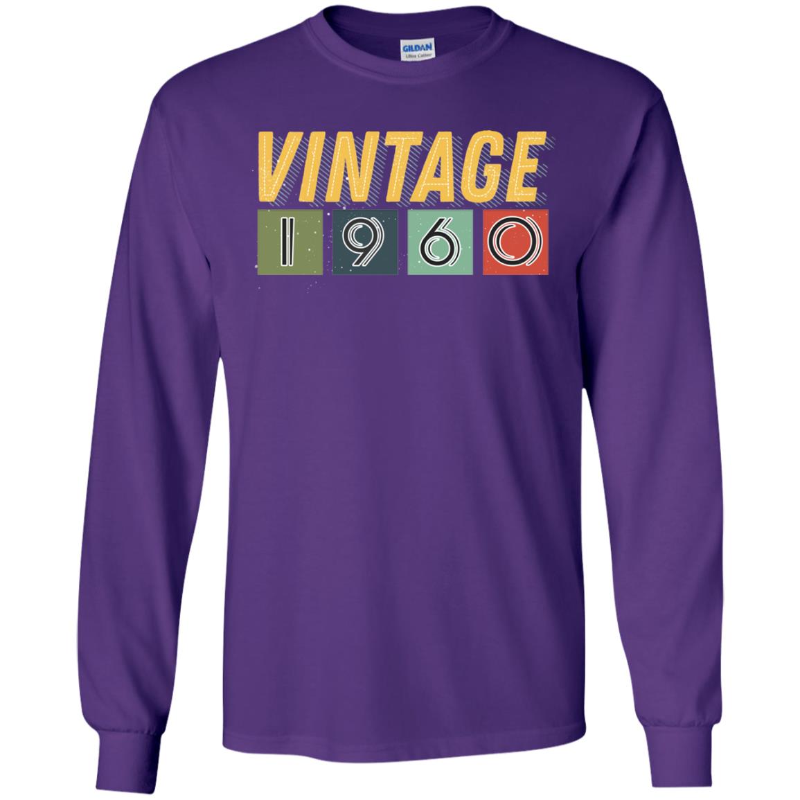 Vintage 1960 58th Birthday Gift Shirt For Mens Or Womens Purple