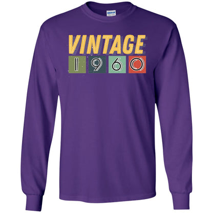 Vintage 1960 58th Birthday Gift Shirt For Mens Or Womens Purple