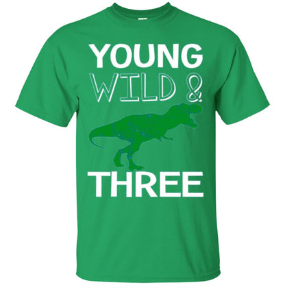 Dinosaur T-shirt Young Wild And Three Irish Green