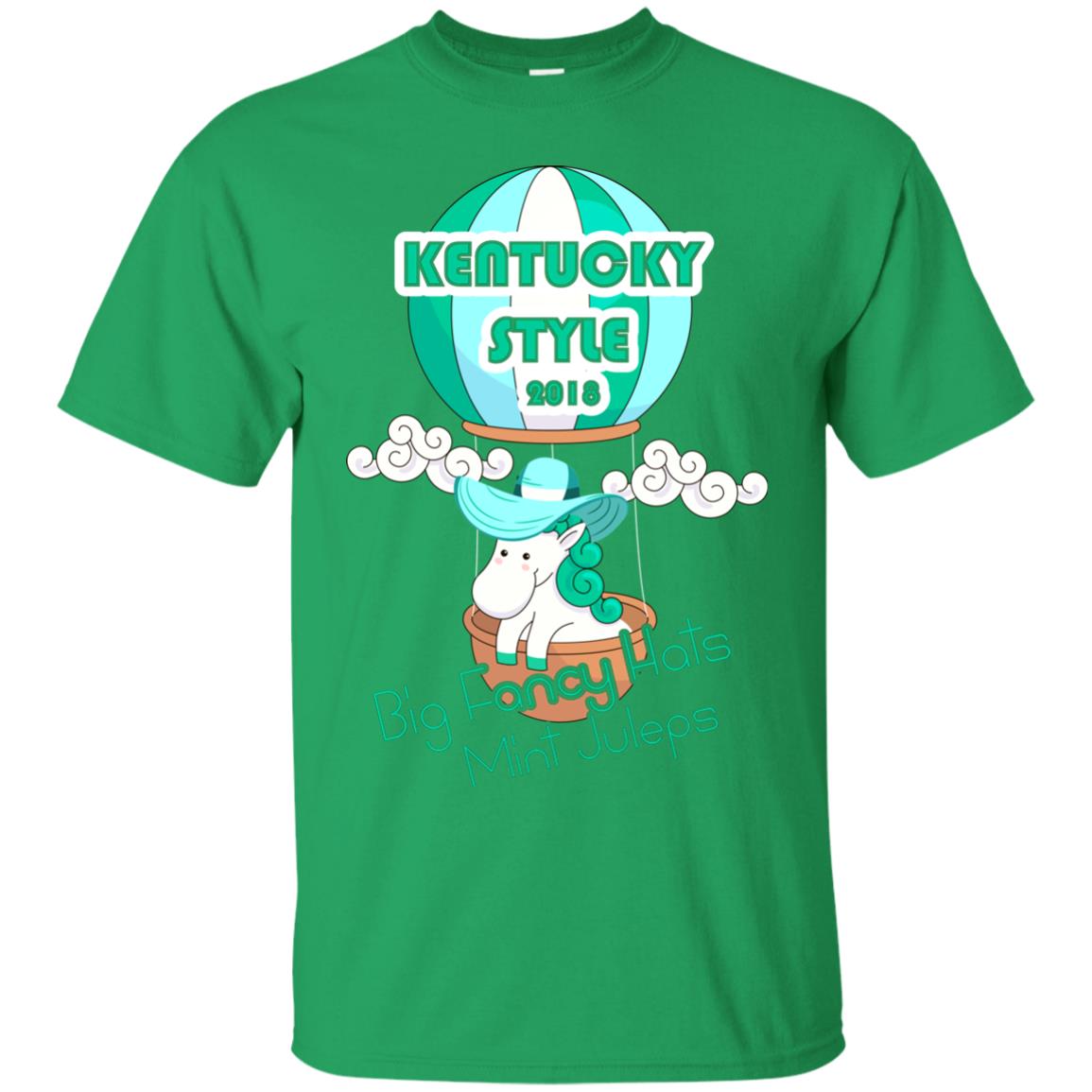 Kentucky Style 2018 Big Fancy Hats Mint Juleps Horse Racing Shirt Irish Green