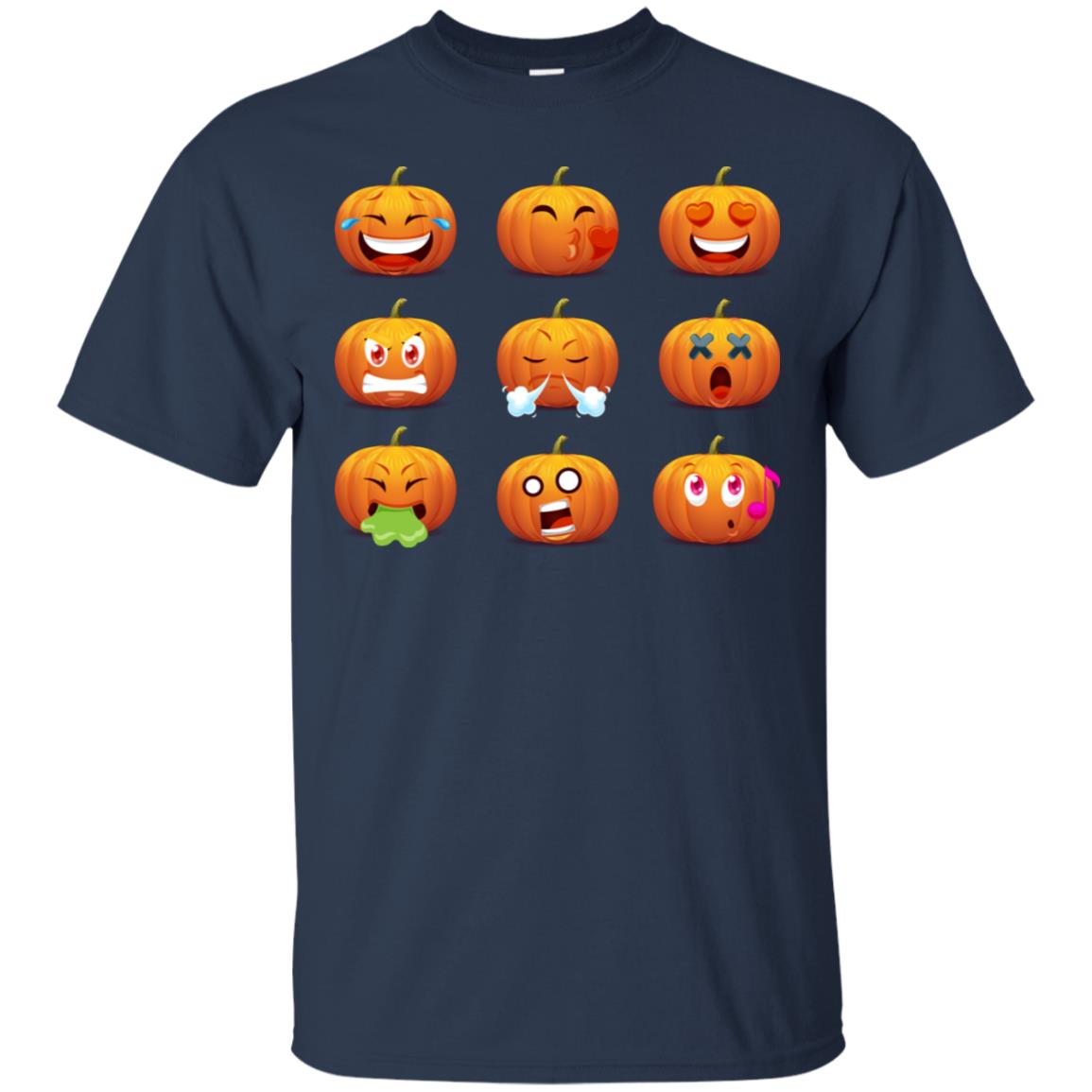 Funny Pumpkins Emoji Halloween Gift Shirt Navy
