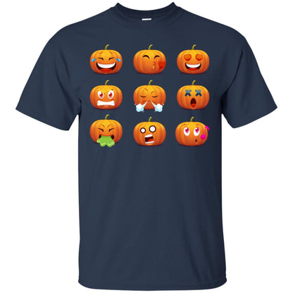 Funny Pumpkins Emoji Halloween Gift Shirt Navy