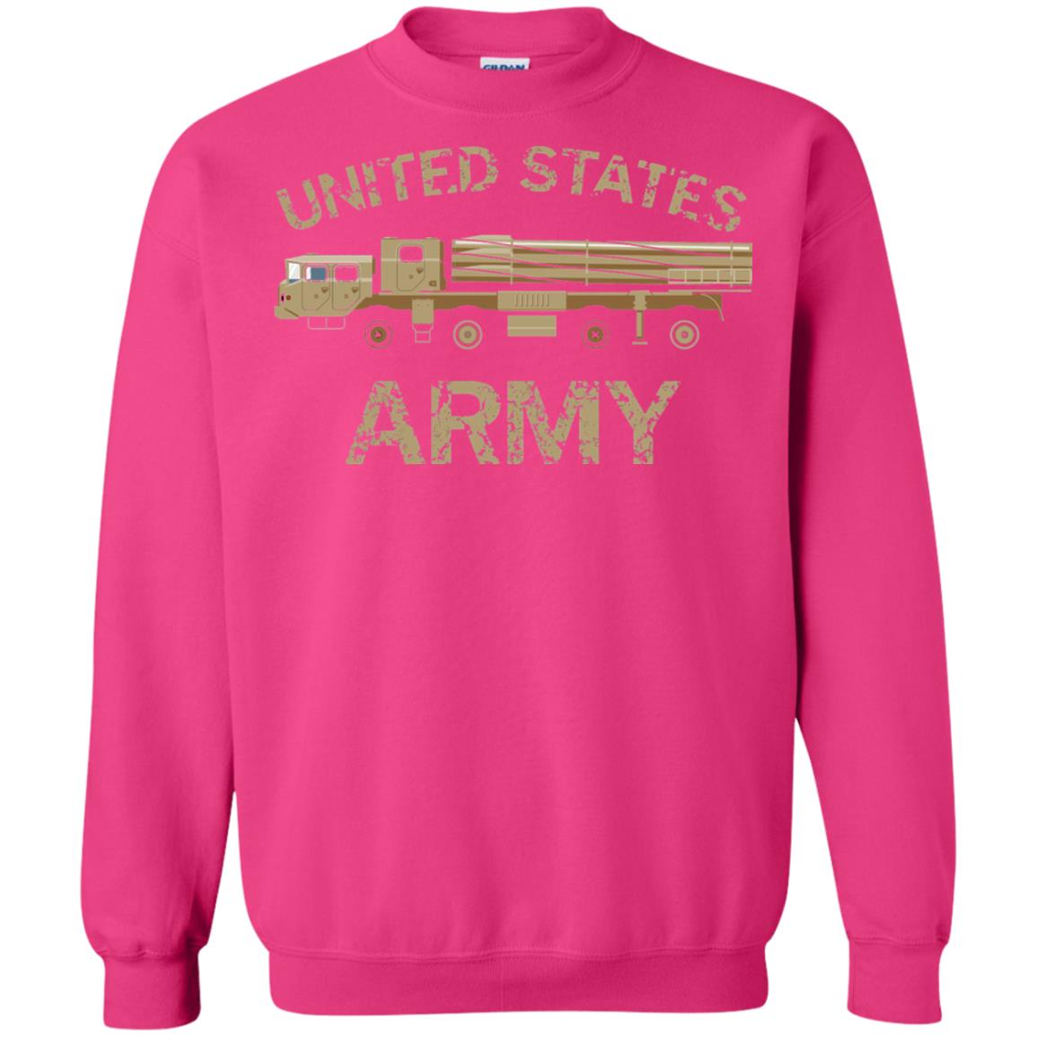 United States Army Missile Truck Vehicle Grunge T-shirt Heliconia