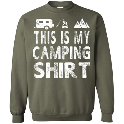 Funny Camper Gift T-shirt This Is My Camping Shirt Military Green