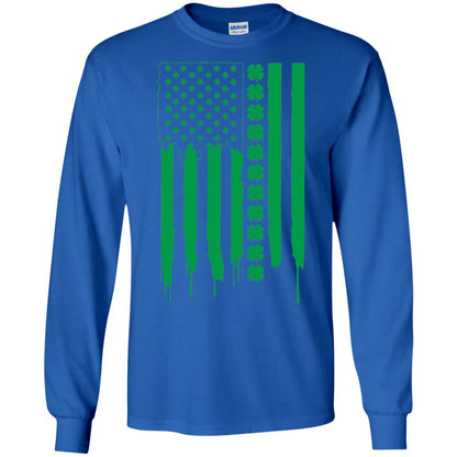 Irish American Flag St Patrick_s Day T-shirt Royal