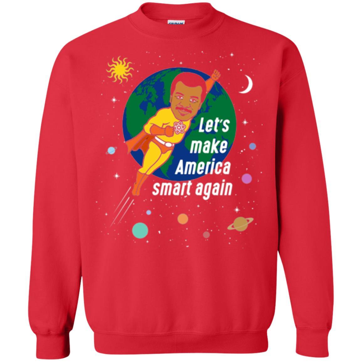 Astronomy T-shirt Let's Make America Smart Again Red