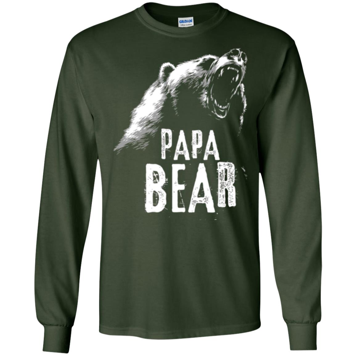 Papa Bear Best Dad For Fathers Day T-shirt Forest Green