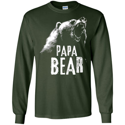 Papa Bear Best Dad For Fathers Day T-shirt Forest Green