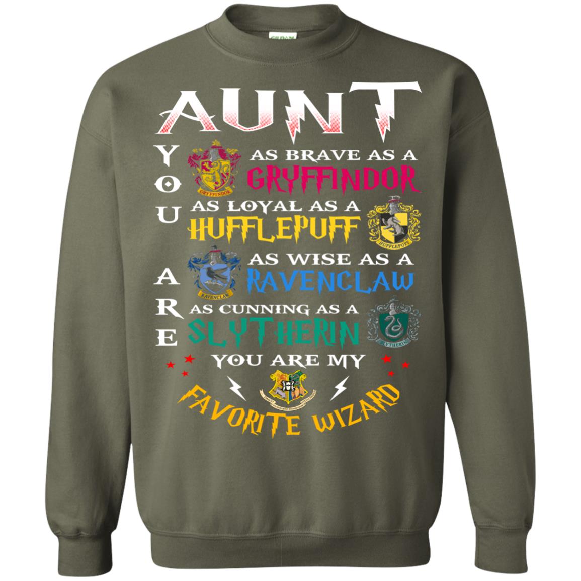 Aunt My Favorite Wizard Harry Potter Fan T-shirtG180 Gildan Crewneck Pullover Sweatshirt 8 oz.