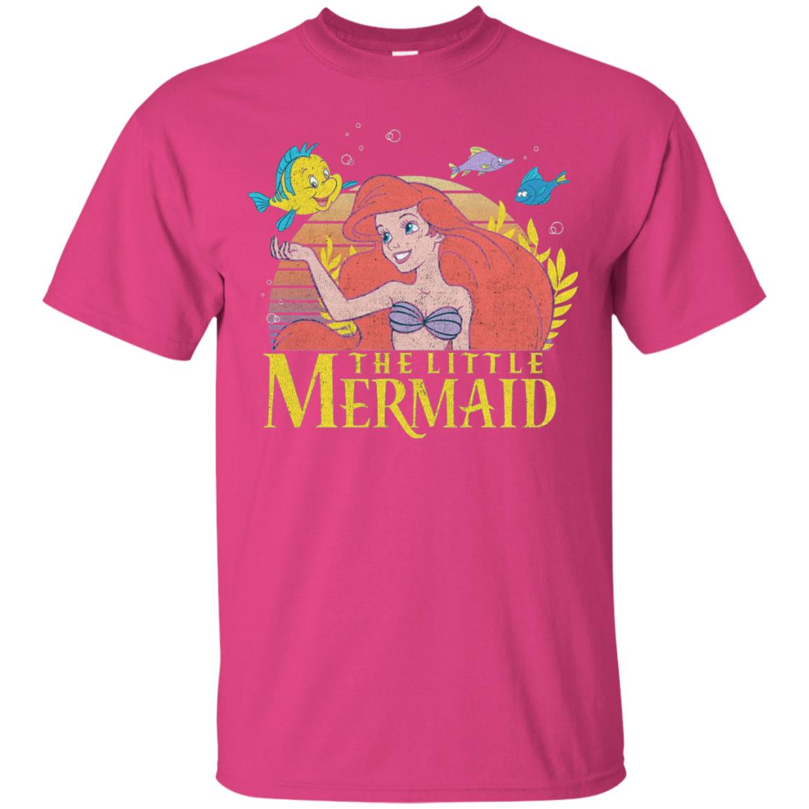 Cartoon T-shirt Mermaid Ariel Flounder Heliconia