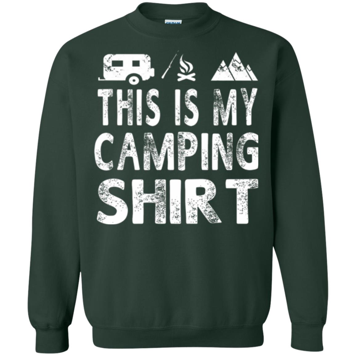 Funny Camper Gift T-shirt This Is My Camping Shirt Forest Green
