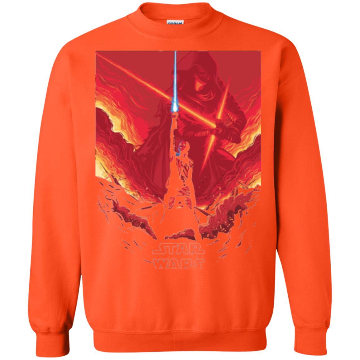 Film T-shirt Star Wars Last Jedi Rey Saber Reach Red Poster Orange