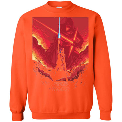 Film T-shirt Star Wars Last Jedi Rey Saber Reach Red Poster Orange