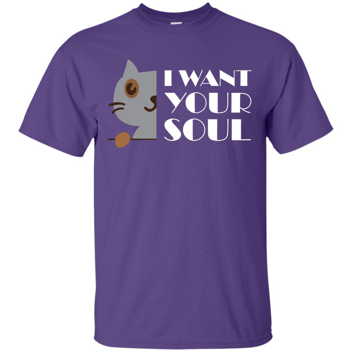 I Want Your Soul Cat Shirt Purple
